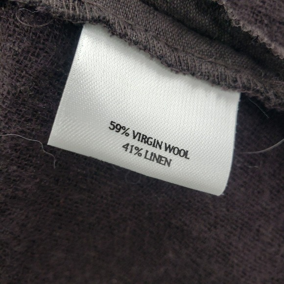 Eileen Fisher Small Brown Wool Blend Jacket Military Asian Frog Knotted Button - Picture 5 of 11